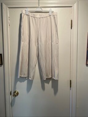 Eileen Fisher Cream Wide-Leg Capris